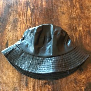 Leather bucket hat